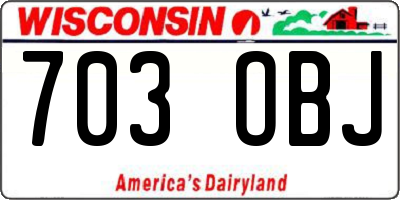 WI license plate 703OBJ