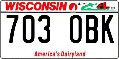 WI license plate 703OBK
