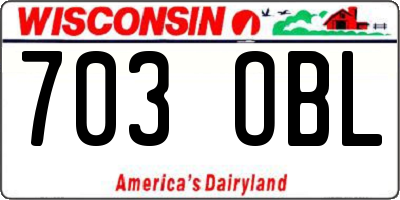 WI license plate 703OBL