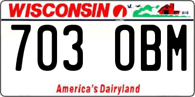 WI license plate 703OBM
