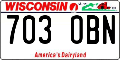 WI license plate 703OBN