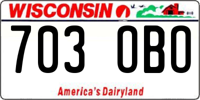 WI license plate 703OBO