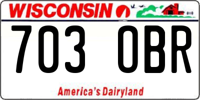 WI license plate 703OBR