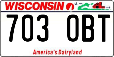 WI license plate 703OBT