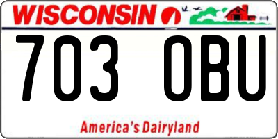 WI license plate 703OBU