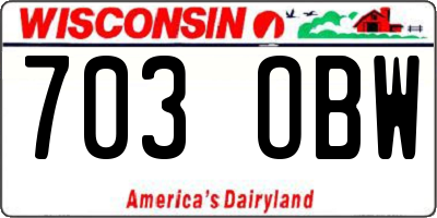 WI license plate 703OBW