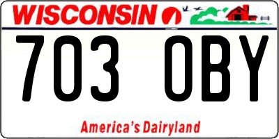 WI license plate 703OBY