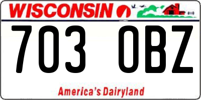 WI license plate 703OBZ