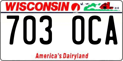 WI license plate 703OCA