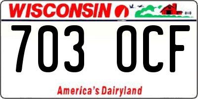 WI license plate 703OCF