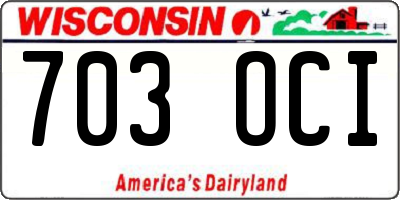 WI license plate 703OCI