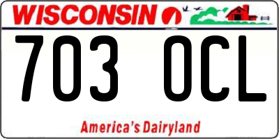 WI license plate 703OCL