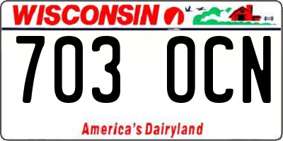 WI license plate 703OCN