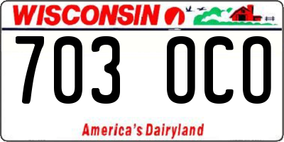 WI license plate 703OCO