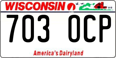 WI license plate 703OCP