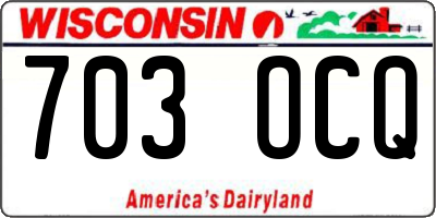 WI license plate 703OCQ