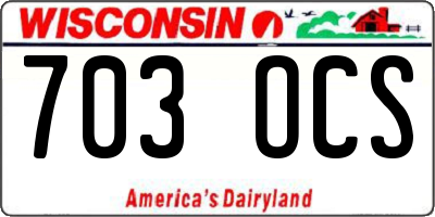 WI license plate 703OCS
