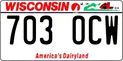 WI license plate 703OCW