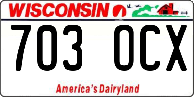 WI license plate 703OCX