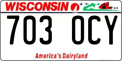 WI license plate 703OCY
