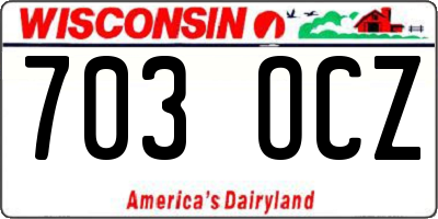 WI license plate 703OCZ