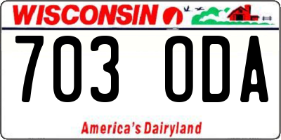 WI license plate 703ODA