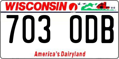 WI license plate 703ODB