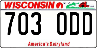 WI license plate 703ODD