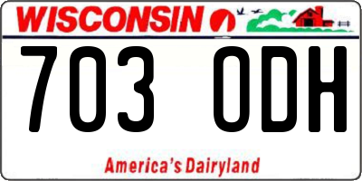 WI license plate 703ODH