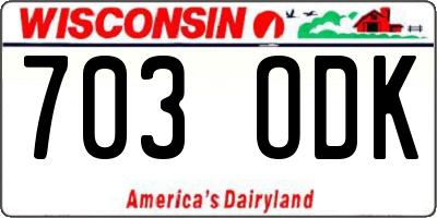 WI license plate 703ODK