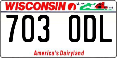 WI license plate 703ODL