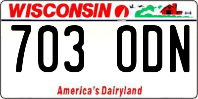 WI license plate 703ODN