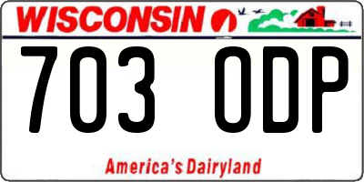 WI license plate 703ODP