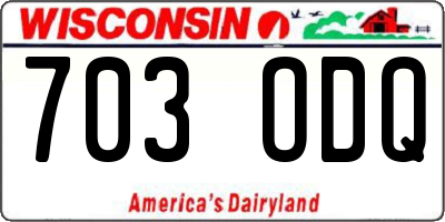 WI license plate 703ODQ