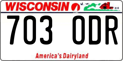WI license plate 703ODR
