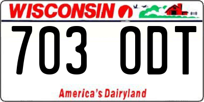 WI license plate 703ODT