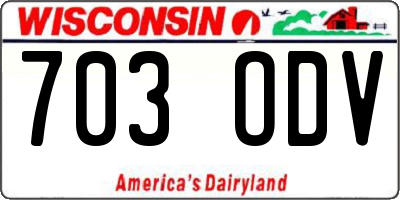 WI license plate 703ODV