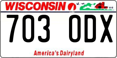 WI license plate 703ODX