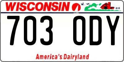 WI license plate 703ODY