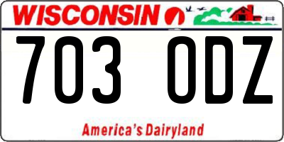 WI license plate 703ODZ