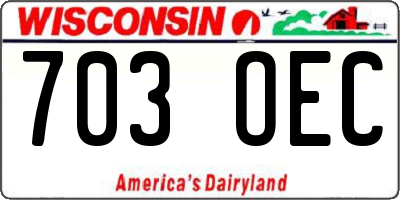 WI license plate 703OEC