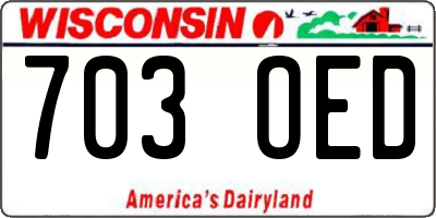 WI license plate 703OED