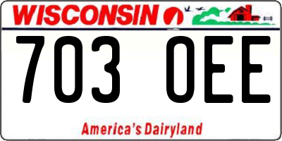 WI license plate 703OEE
