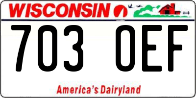 WI license plate 703OEF