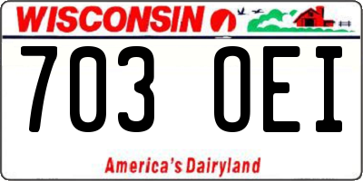 WI license plate 703OEI