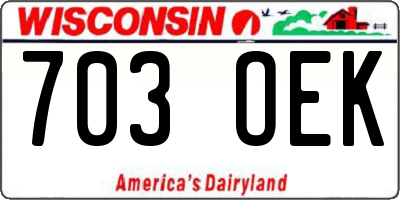 WI license plate 703OEK