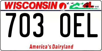 WI license plate 703OEL