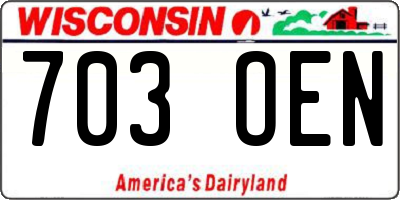 WI license plate 703OEN