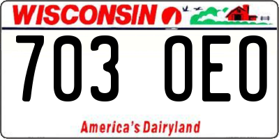 WI license plate 703OEO
