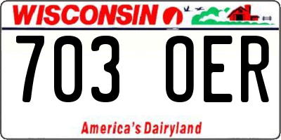 WI license plate 703OER